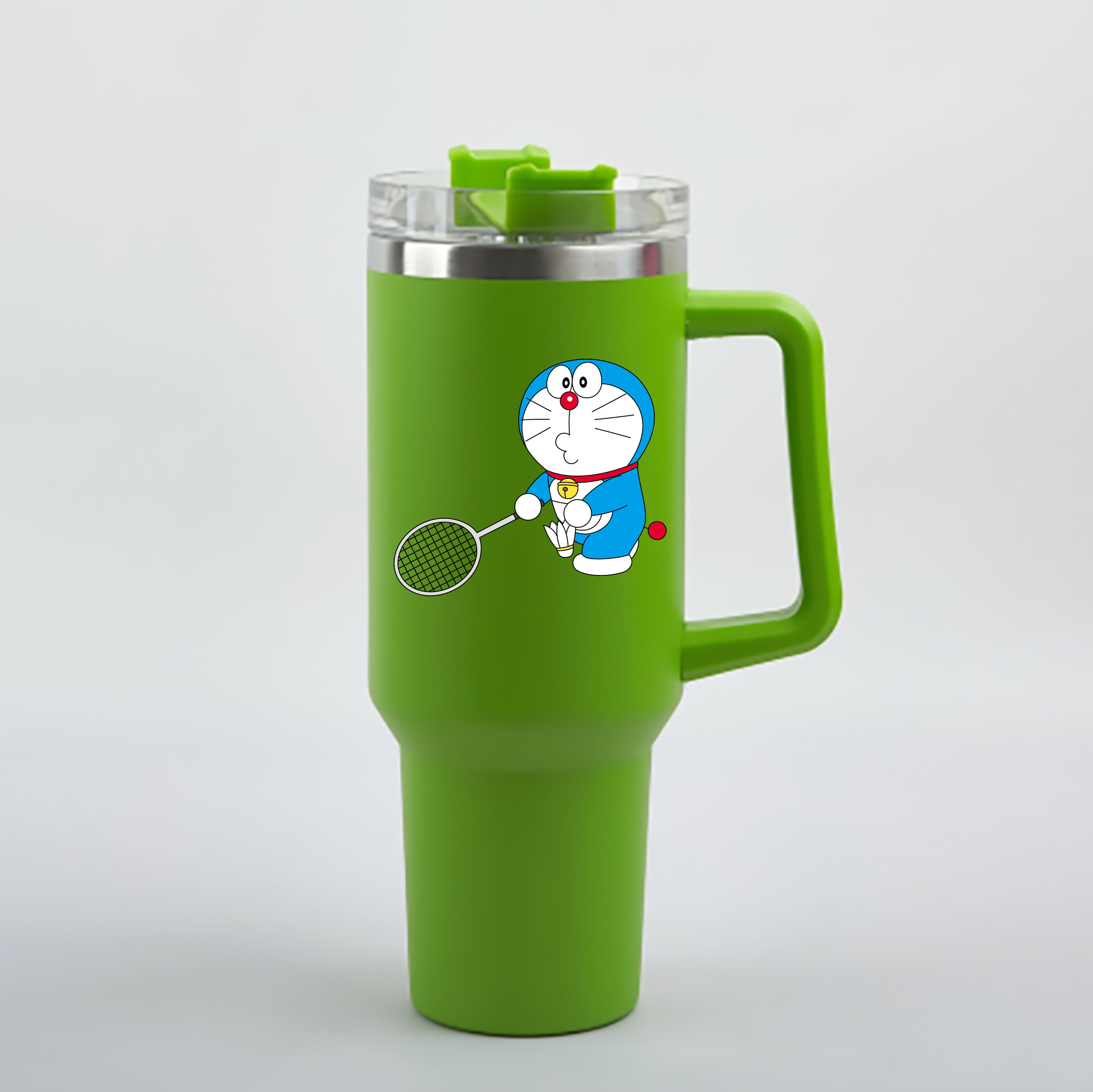 （画像用） ドラえもん Doraemon 1200mL車用タンブラー - クリスタルステッカー（プラスチックストロー付き）